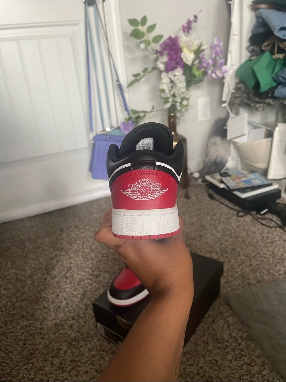 Nike Air Jordan 1 Low GS Black/White/Red Big Kids